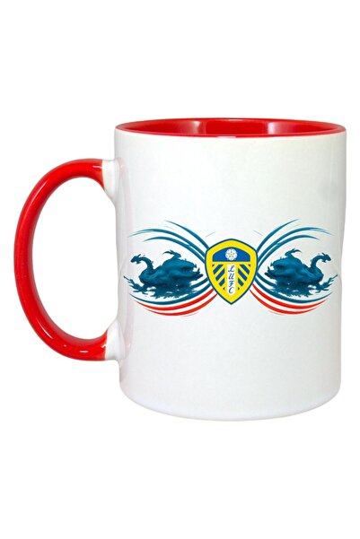 INOVATIX Εξατομικευμένη Λευκή Κούπα, Leeds United F.c. Αγγλία, Κόκκινη Λαβή κ...