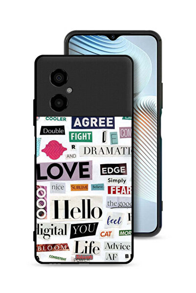 Tolwak Xiaomi Poco M4 5G Protective Case Cover Short Quotes Stickers