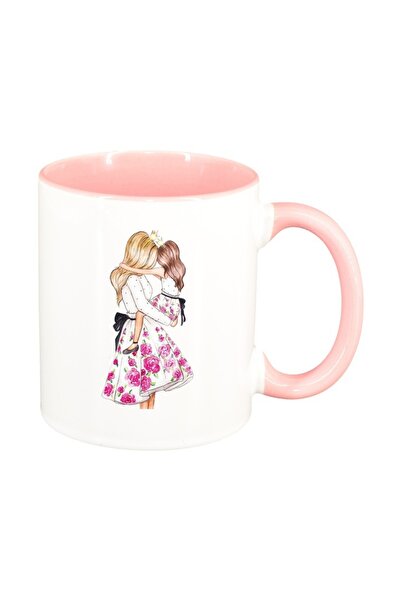 INOVATIX Cana alba personalizata, Princess, Mama Copil, Fetita, interior roz,...