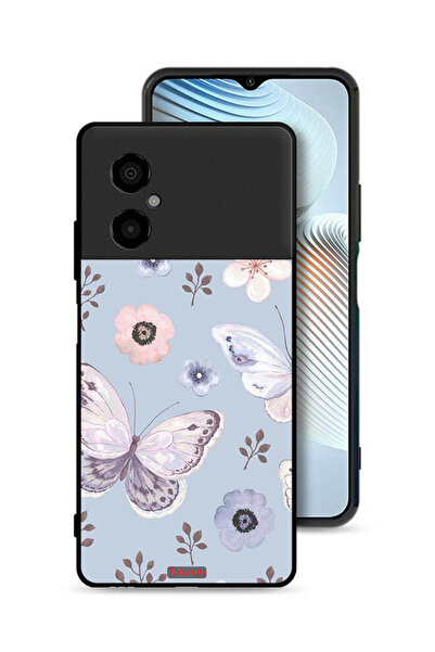 Tolwak Xiaomi Poco M4 5G Protective Case Cover Butterflies And Flowers