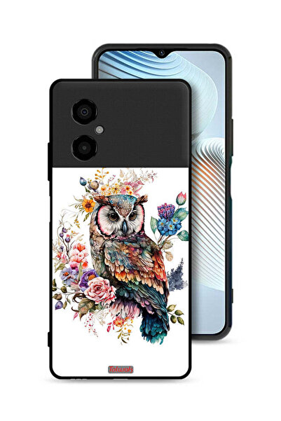 Tolwak Xiaomi Poco M4 5G Protective Case Cover Owl Abstract Art