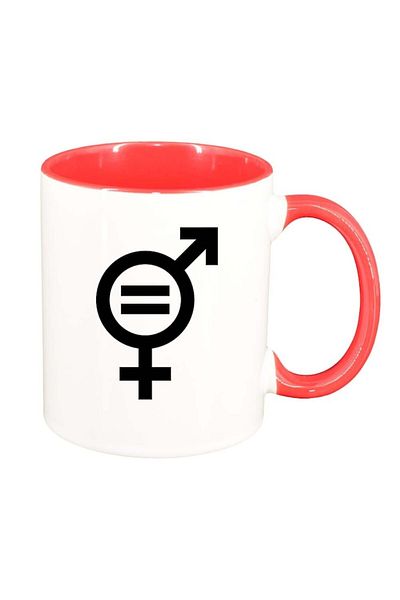 INOVATIX Personalized white mug, Gender Sign, dark red interior, D989, INOVATIX®. 330ml