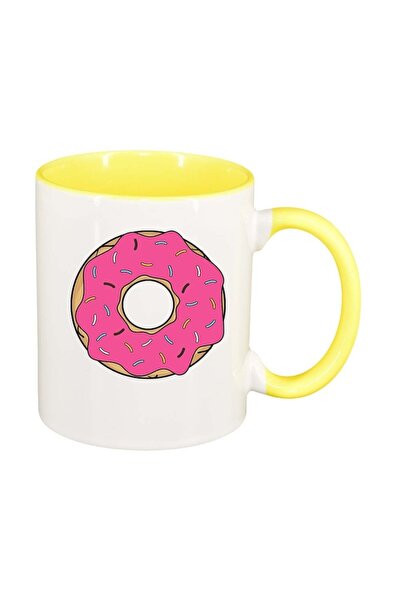 INOVATIX Cana alba personalizata, Doughnut, interior galben, D415, INOVATIX®....