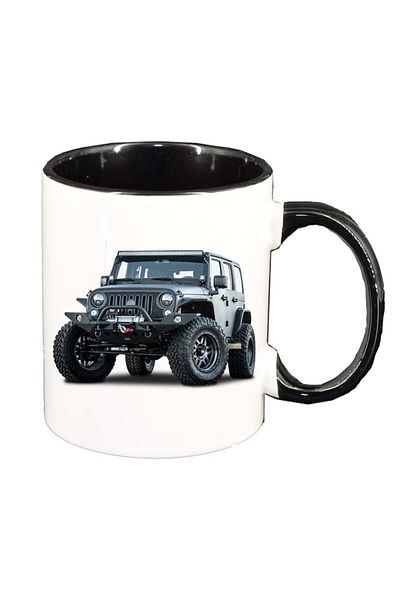 INOVATIX Personalized white mug, Jeep, black interior, D20, INOVATIX®. 330ml