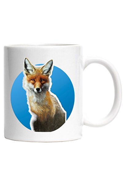 INOVATIX Cana alba personalizata, Vulpe, Animal Salbatic, Blana, Cerc, INOVAT...