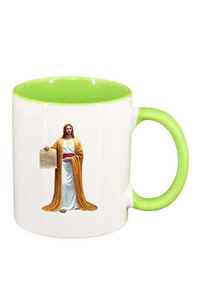 INOVATIX Cana alba personalizata, Hristos, interior verde deschis, D1093, INO...
