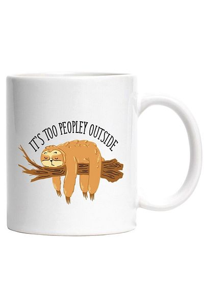 INOVATIX Personalized white mug, Anti-Social,, Black, Brown, White, INOVATIX®. 330ml