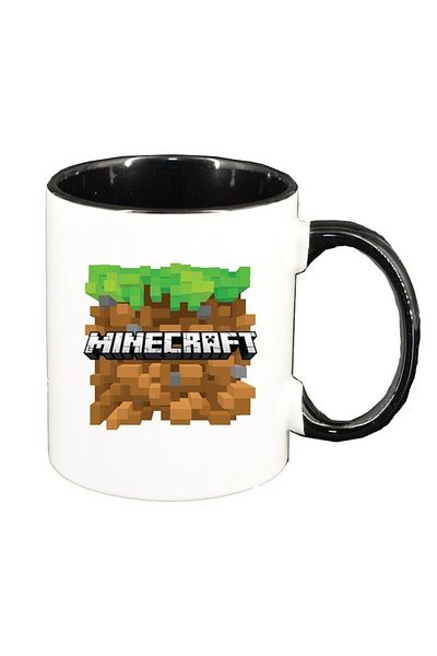INOVATIX Personalized white mug, Minecraft, black interior, D1472, INOVATIX®. 330ml