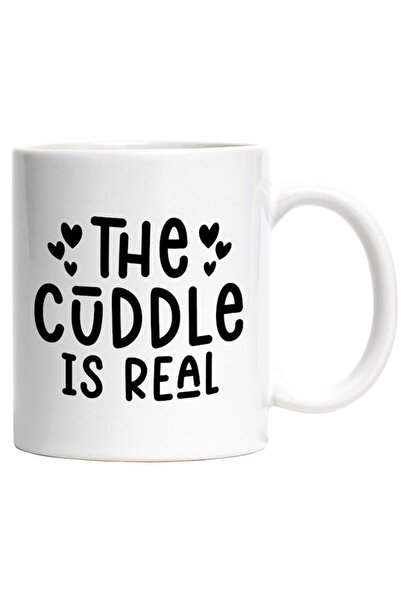 INOVATIX Cana alba personalizata, inimioare si ul The cuddle is real - imbrat...