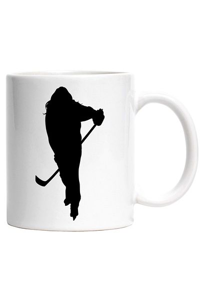 INOVATIX Personalized white mug, a hockey player holding a stick, INOVATIX®. 330ml