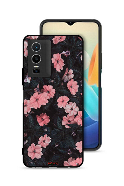 Tolwak غطاء حماية لهاتف Vivo Y76 5G بلون الخوخ والورود الصغيرة