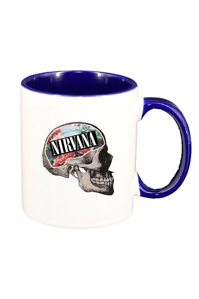 INOVATIX Personalized white mug, Nirvana, dark blue interior, D1441, INOVATIX®. 330ml