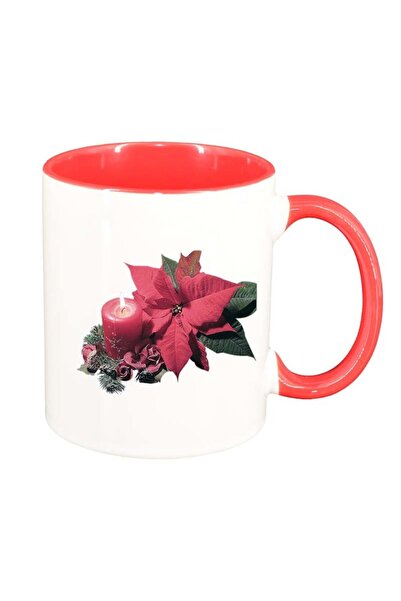 INOVATIX Cana alba personalizata, Craciun, interior rosu, D174, INOVATIX®. 330ml