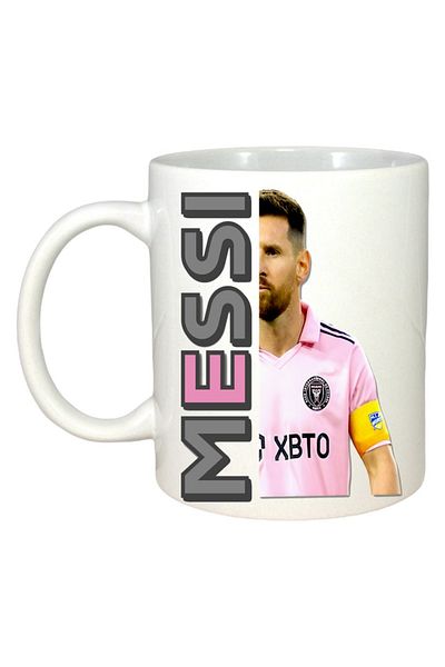 INOVATIX Cana Alba Personalizata, Messi Inter Miami Perfect, Maner Si Interior Alb, ®. 330ml