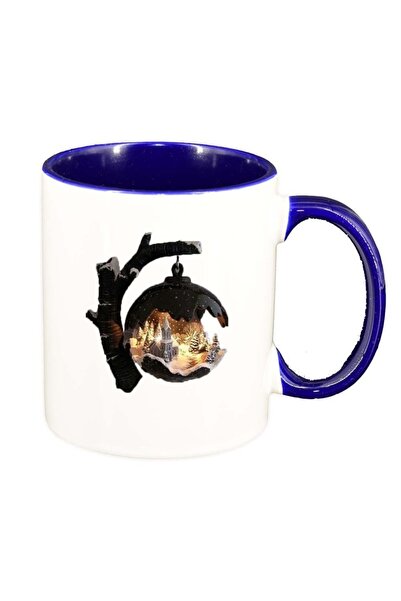 INOVATIX Cana alba personalizata, Iarna, interior albastru inchis, D251, INOV...