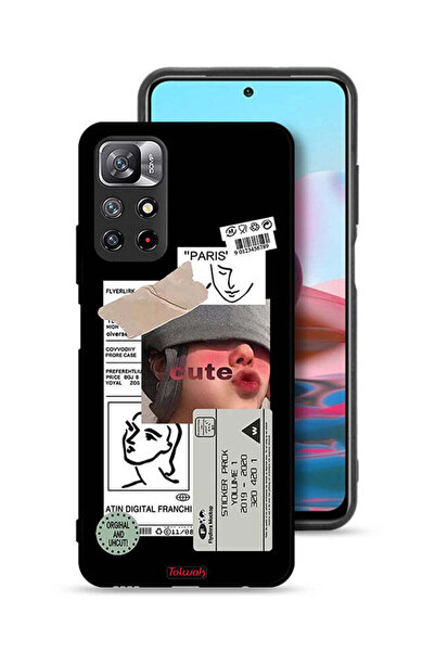 Tolwak غطاء حماية لهاتف شاومي ريدمي نوت 11 4G بملصق لطيف