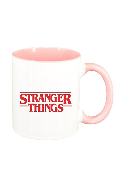 INOVATIX Cană albă personalizată, Stranger Things, roz interior, D1295, INOVATIX®. 330ml