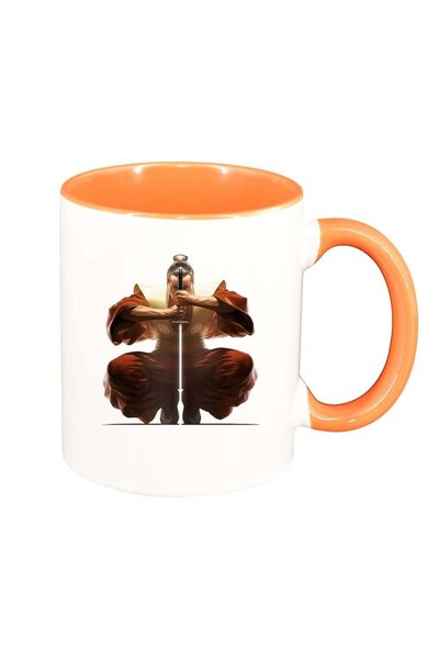 INOVATIX Cana alba personalizata, Warrior, interior portocaliu, D376, INOVATI...