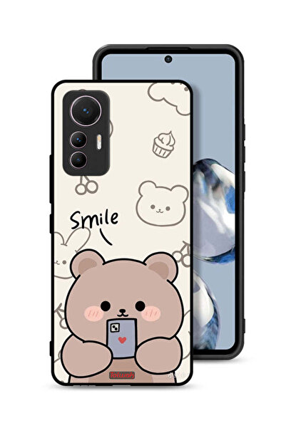 Tolwak غطاء حماية لهاتف شاومي 12 لايت برسومات الدب المبتسم