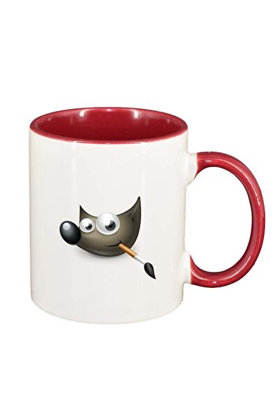 INOVATIX Εξατομικευμένη λευκή κούπα, Fox, κόκκινο εσωτερικό, D317, INOVATIX®. 330ml