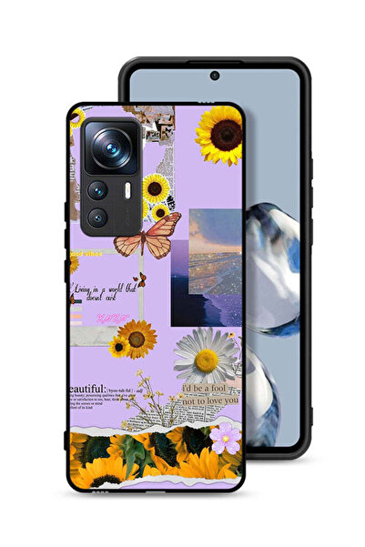 Tolwak غطاء حماية لهاتف Xiaomi 12T Pro بملصقات عباد الشمس الجميلة