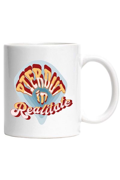 INOVATIX Personalized white mug, Horror Font Message Romanian Language Lost In Reality, INOVATIX®. 330ml
