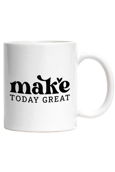 INOVATIX Personalized white mug, heart that encourages you to make today great, INOVATIX®. 330ml