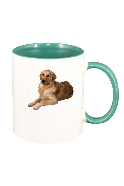 INOVATIX Personalized white mug, Dog, green interior, D347, INOVATIX®. 330ml