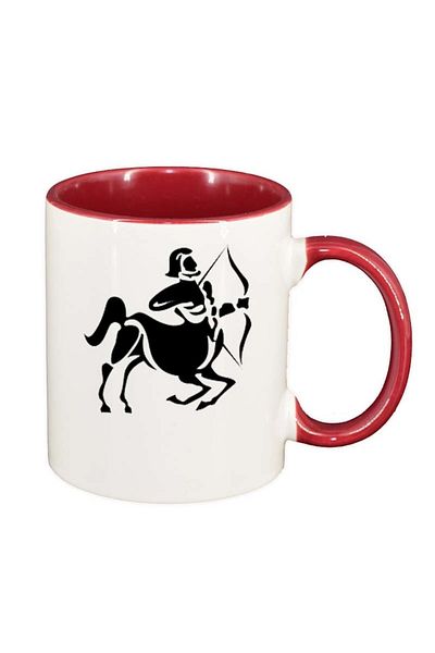 INOVATIX Personalized white mug, Zodiac sign, red interior, D158, INOVATIX®. 330ml