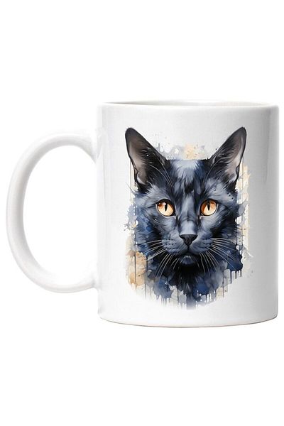INOVATIX Personalized white mug, , Mustaches, Ears, Watercolor, Illustration, INOVATIX®. 330ml