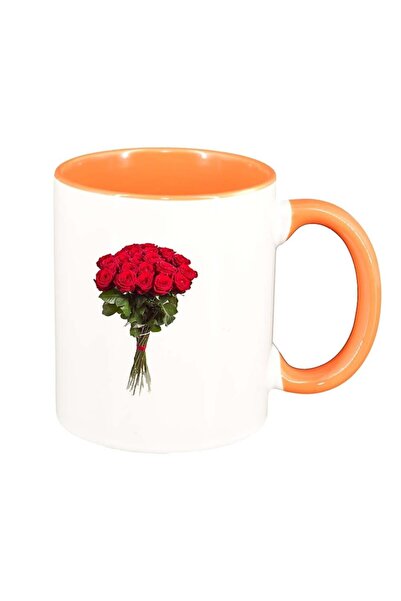 INOVATIX Εξατομικευμένη λευκή κούπα, ροζ, πορτοκαλί εσωτερικό, D363, INOVATIX...