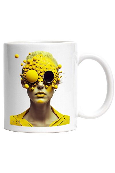 INOVATIX Εξατομικευμένη λευκή κούπα, Πορτρέτο, Μοντέλο, Αφηρημένη Τέχνη, Φυσα...