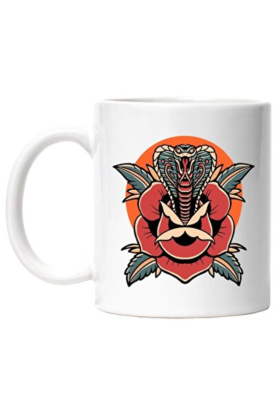 INOVATIX Cana alba personalizata, Trandafir, Cobra, Sarpe, Cerc, Frunze, Colt...