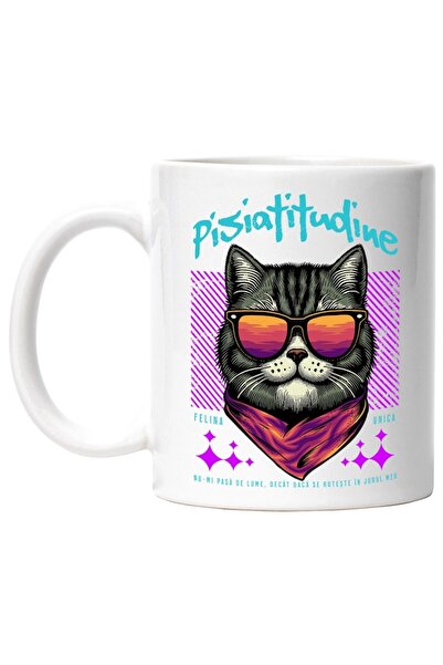 INOVATIX Cana alba personalizata, Pisiatitudine-Nu-mi pasa de lume, decat dac...