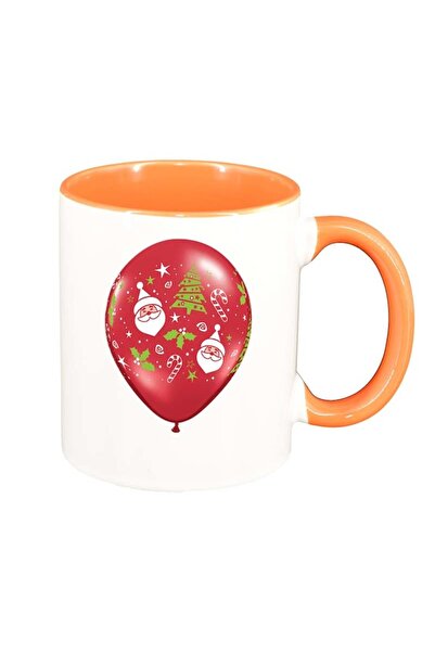 INOVATIX Εξατομικευμένη λευκή κούπα, Χριστουγεννιάτικη, πορτοκαλί εσωτερικό, ...