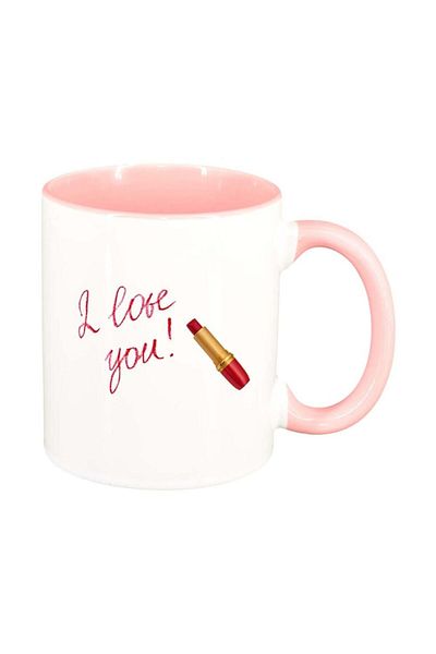 INOVATIX Personalized white mug, Love, pink interior, D394, INOVATIX®. 330ml