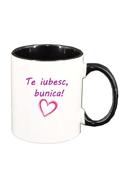 INOVATIX Personalized white mug, I love you..., black interior, D1024, INOVATIX®. 330ml