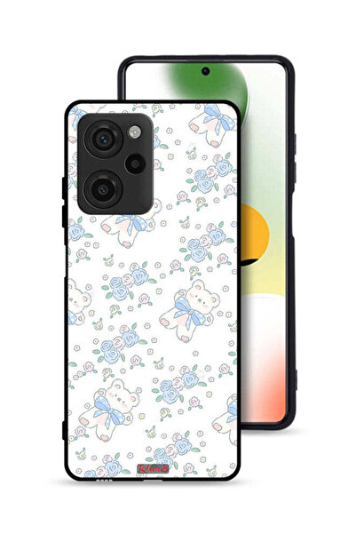 Tolwak غطاء حماية لهاتف شاومي بوكو X5 برو، مزين بدب لطيف وزهور