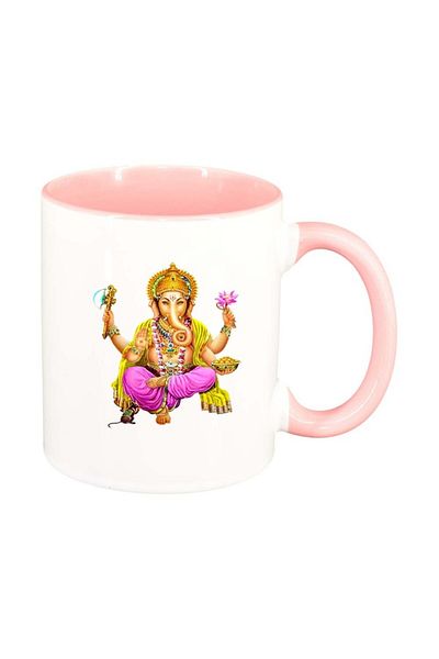 INOVATIX Personalized white mug, Indian, pink interior, D368, INOVATIX®. 330ml