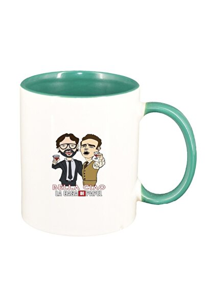 INOVATIX Cana alba personalizata, La Casa De Papel, interior verde, D1487, IN...