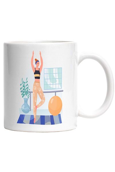 INOVATIX Personalized white mug, Yoga, Fitness, Ball, Mattress, Sport, INOVATIX®. 330ml