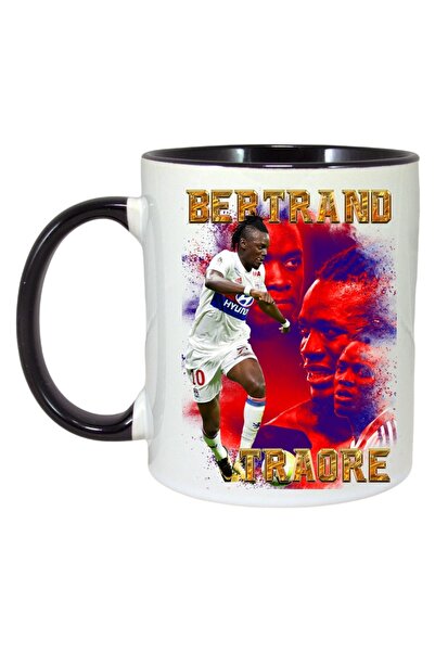 INOVATIX Персонализирана бяла чаша, копие на Bertrand_traore, черна дръжка и ...