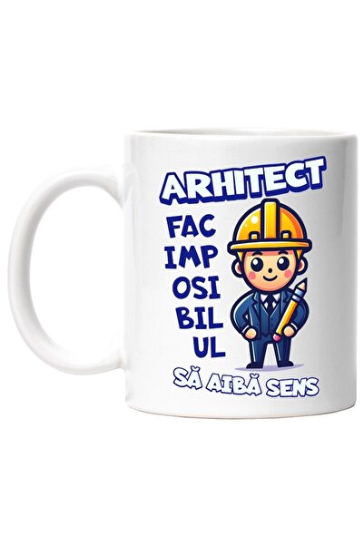 INOVATIX Cana alba personalizata, Arhitect Fac imposibilul sa aiba sens, INOV...