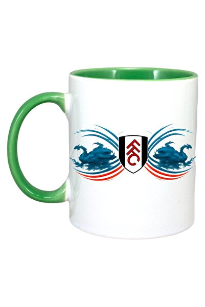 INOVATIX Εξατομικευμένη Λευκή Κούπα, Fulham Fc Αγγλίας, Πράσινη Λαβή και Εσωτ...