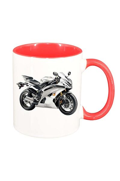 INOVATIX Personalized white mug, Motor, red interior, D47, INOVATIX®. 330ml
