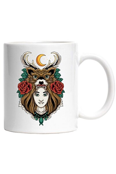 INOVATIX Cana alba personalizata, Luna, Trandafiri, Cerb, Fata, INOVATIX®. 330ml