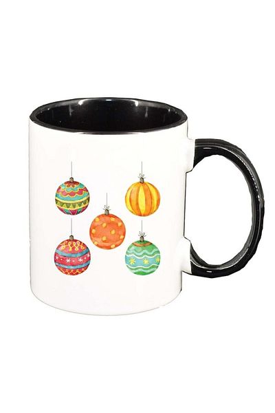 INOVATIX Personalized white mug, Merry Christmas, black interior, D1531, INOVATIX®. 330ml