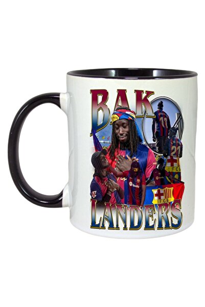 INOVATIX Персонализирана бяла чаша, Bak Landers Barcelonanna, черна дръжка и ...