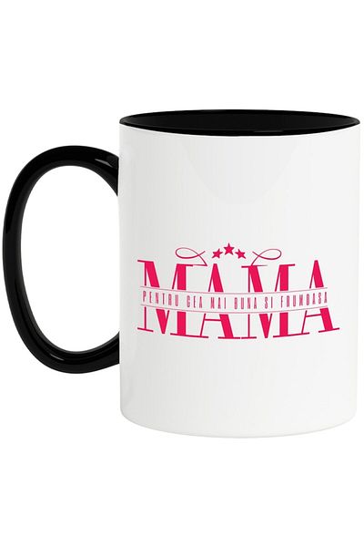 INOVATIX Personalized white mug, For the Best and Most Beautiful Mother, with Black Handle, INOVATIX®. 330ml