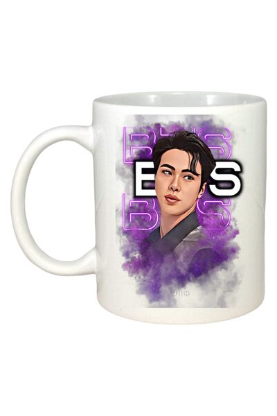 INOVATIX Cana Alba Personalizata, Formatia/trupa Bts Jimin, Maner Si Interior Alb, ®. 330ml